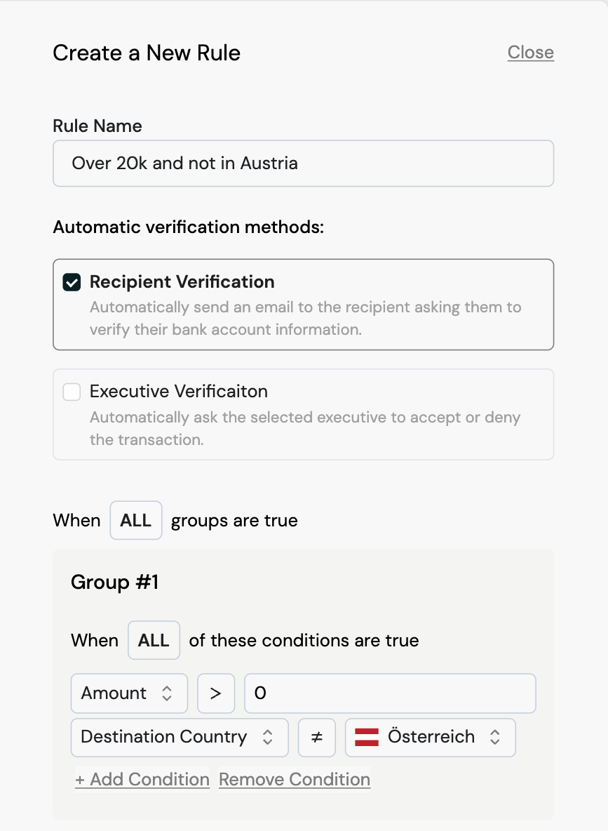 ibana company policy UI snippet